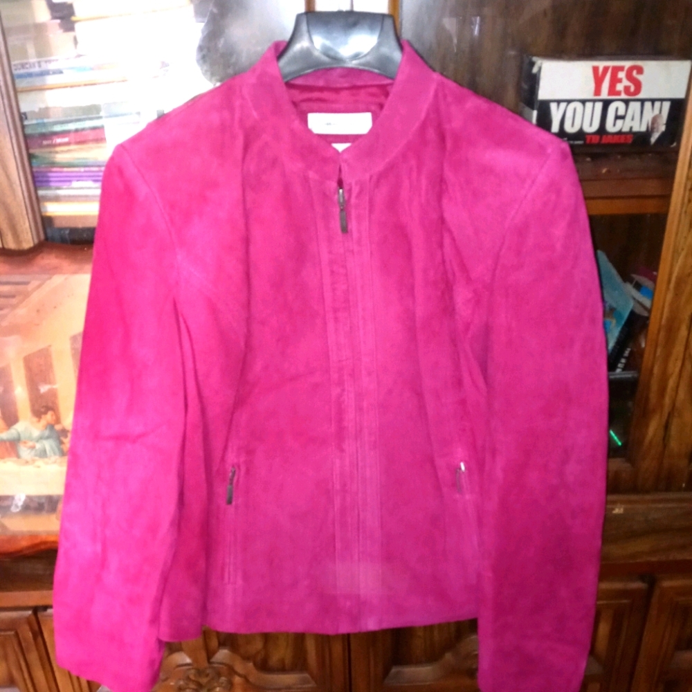 Women's leather jacket suede